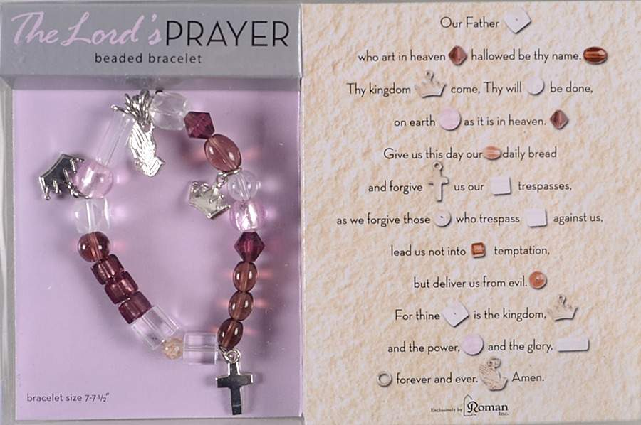 Beaded Story Bracelets Lord's Prayer - Pink - Boxed by Roman-1