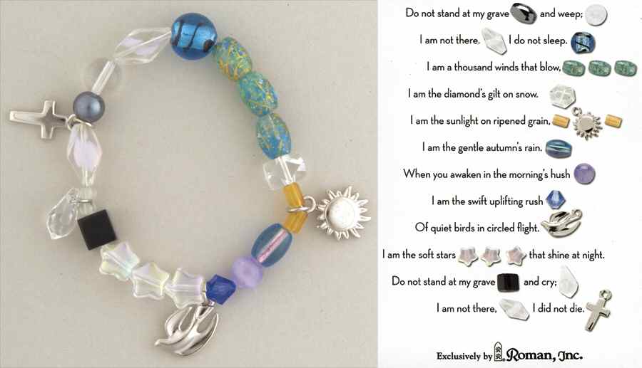 Beaded Story Bracelets Memorial Prayer-Clear&Blue - Boxed by Roman-1