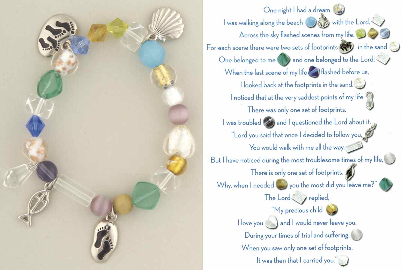 Beaded Story Bracelets Footprints In The Sand - Boxed by Roman-1