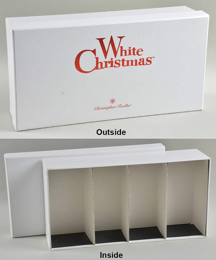 White Christmas Storage Box For 4 Ornaments - Storage Box For Set by Christopher Radko-1