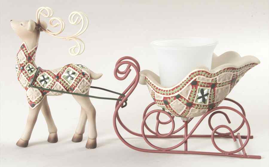Origins Quilt Collection Deer With Votive Holder  - No Box by Roman-1