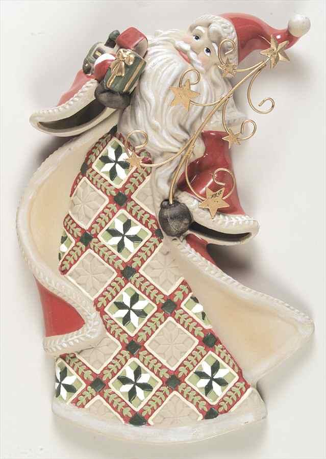 Origins Quilt Collection Flying Santa Wall Plaque - No Box by Roman-1