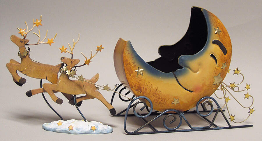 Woodworks Collection Deer With Moon Sleigh - No Box by Roman-1