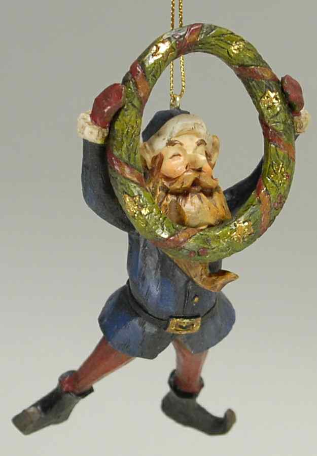 Woodworks Collection Elf With Wreath - No Box by Roman-1