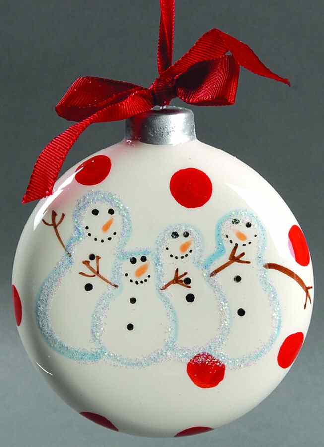 Lots of Dots 4 Person Snowman Dot Ornament - No Box by Roman-1