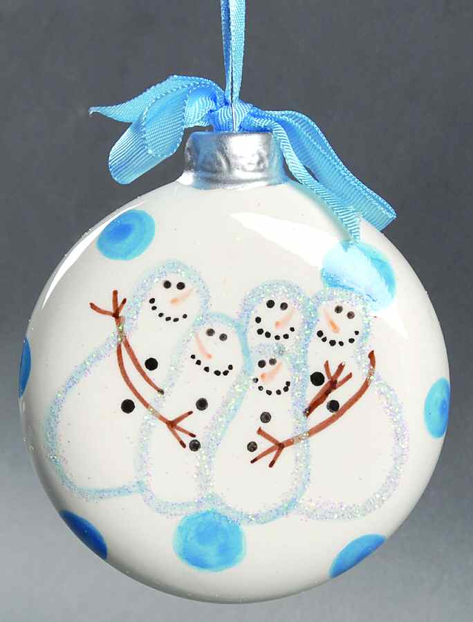 Lots of Dots 5 Person Snowman Dot Ornament - No Box by Roman-1