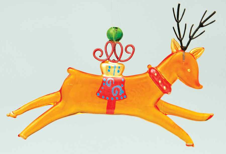 Christmas Juggle Collection Reindeer Ornament-Small Yellown Present - No Box by Roman-1