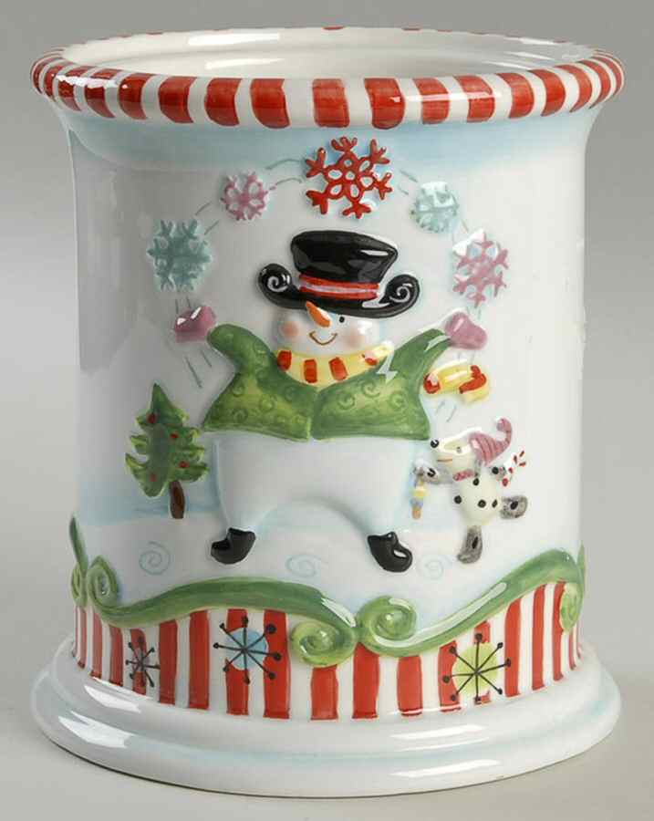Christmas Juggle Collection Snowman Snack Container-No Lid  - No Box by Roman-1