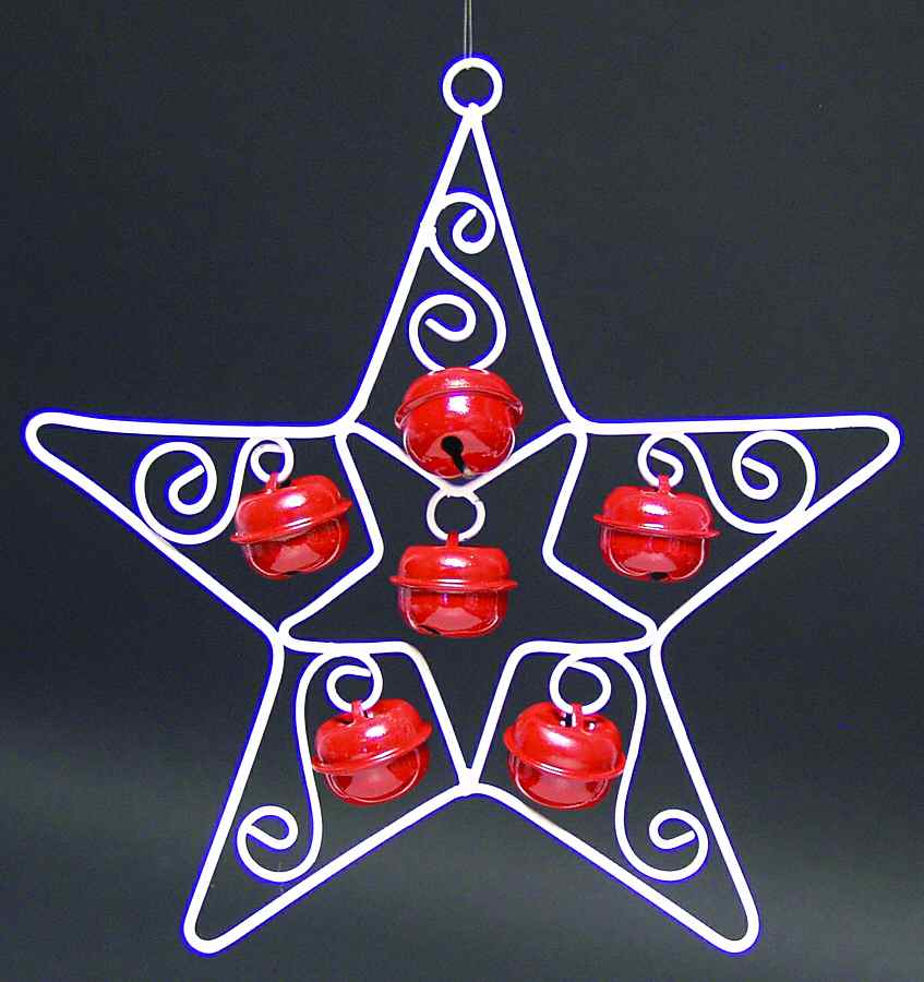 Snowbells Collection Jingle Bell Star-Red Bells - No Box by Roman-1