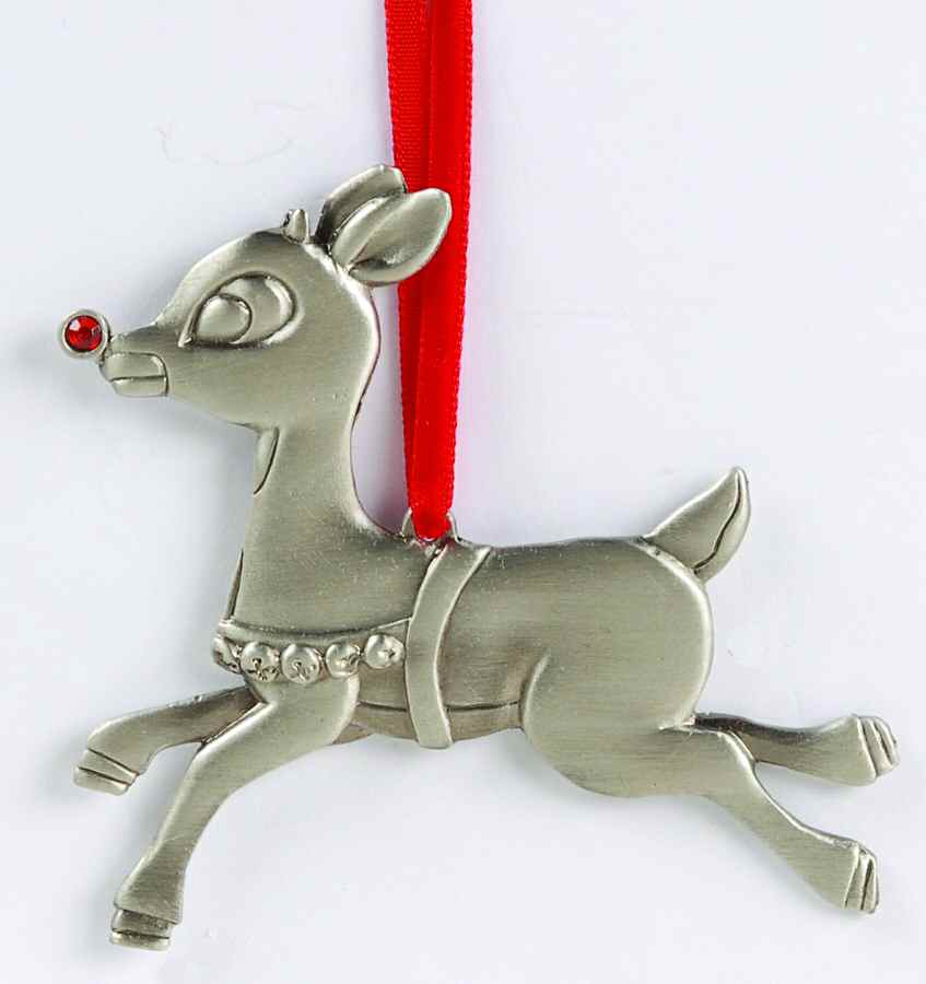 Rudolph the Red-Nosed Reindeer Rudolph-Pewter Ornament - Boxed by Roman-1