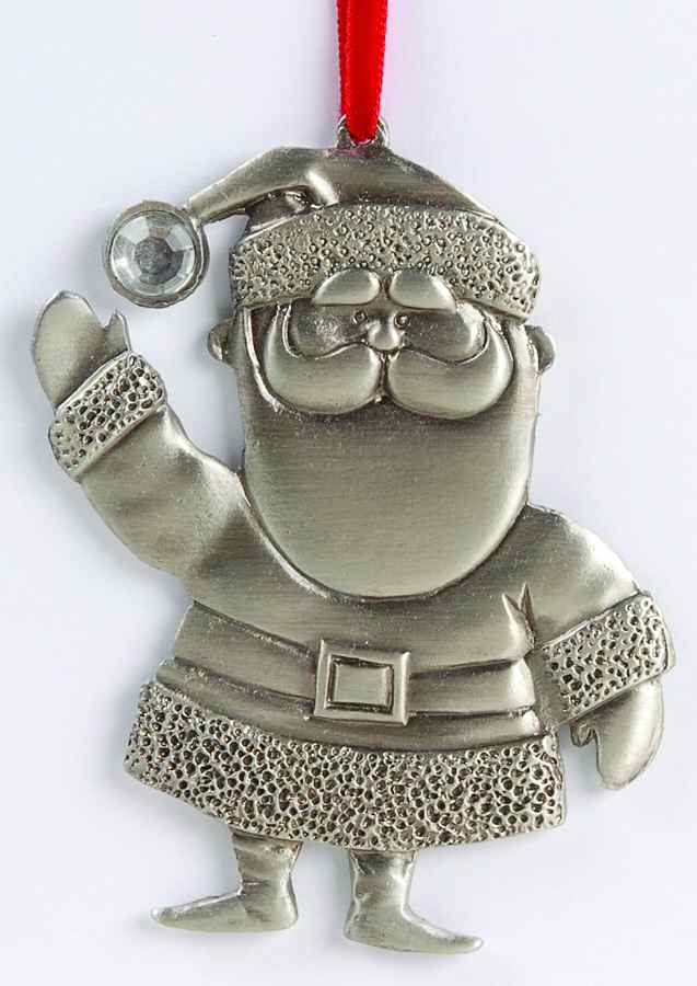 Rudolph the Red-Nosed Reindeer Santa-Pewter Ornament - Boxed by Roman-1