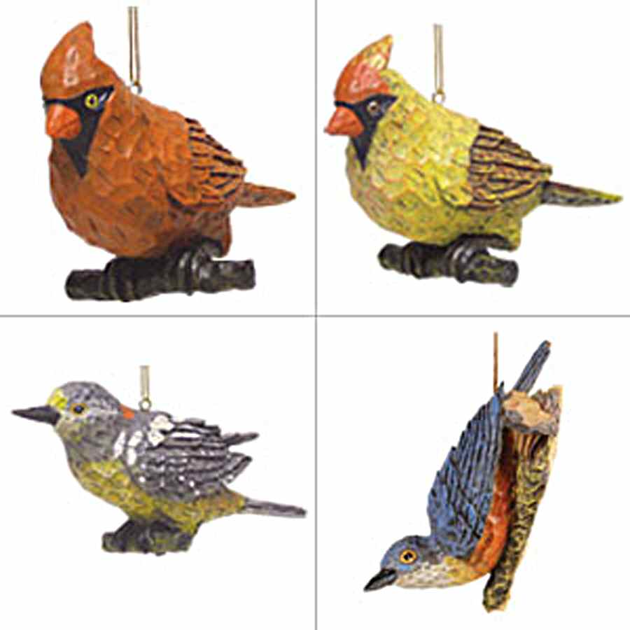 Woodlands Collection Set Of 4 Birds - Boxed by Roman-1