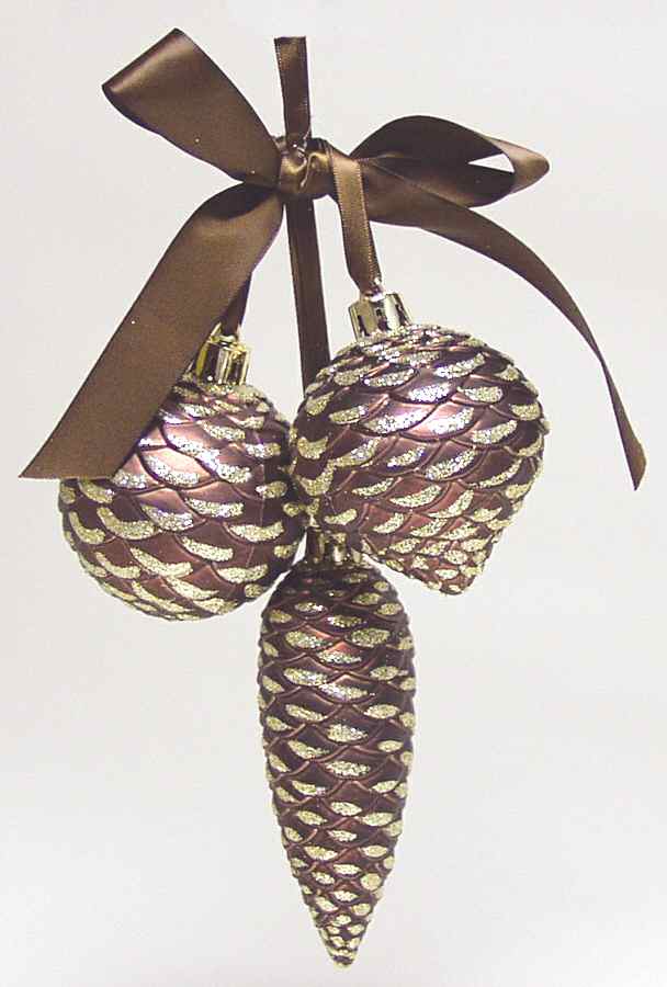 Woodlands Collection Pine Cone Ornament With Ribbon - No Box by Roman-1