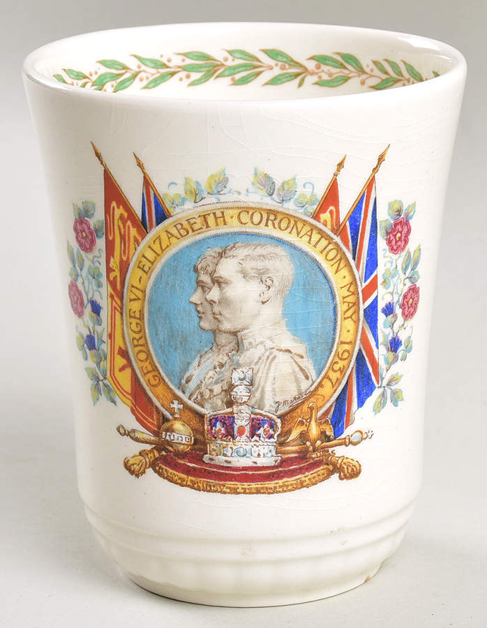 Royalty & Political Commemoratives George Vi & Elizabeth Coronation Beaker - No Box by Royal Doulton-1