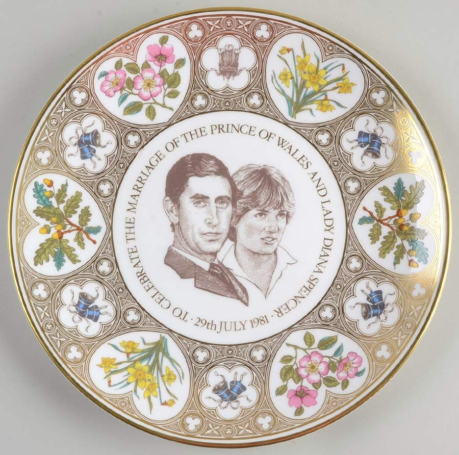 Royalty & Political Commemoratives Charles & Diana Marriage Plate - No Box by Royal Doulton-1