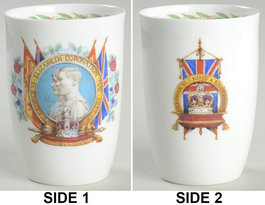 Royalty & Political Commemoratives George Vi & Elizabeth Coronation Beaker - No Box by Royal Doulton-1