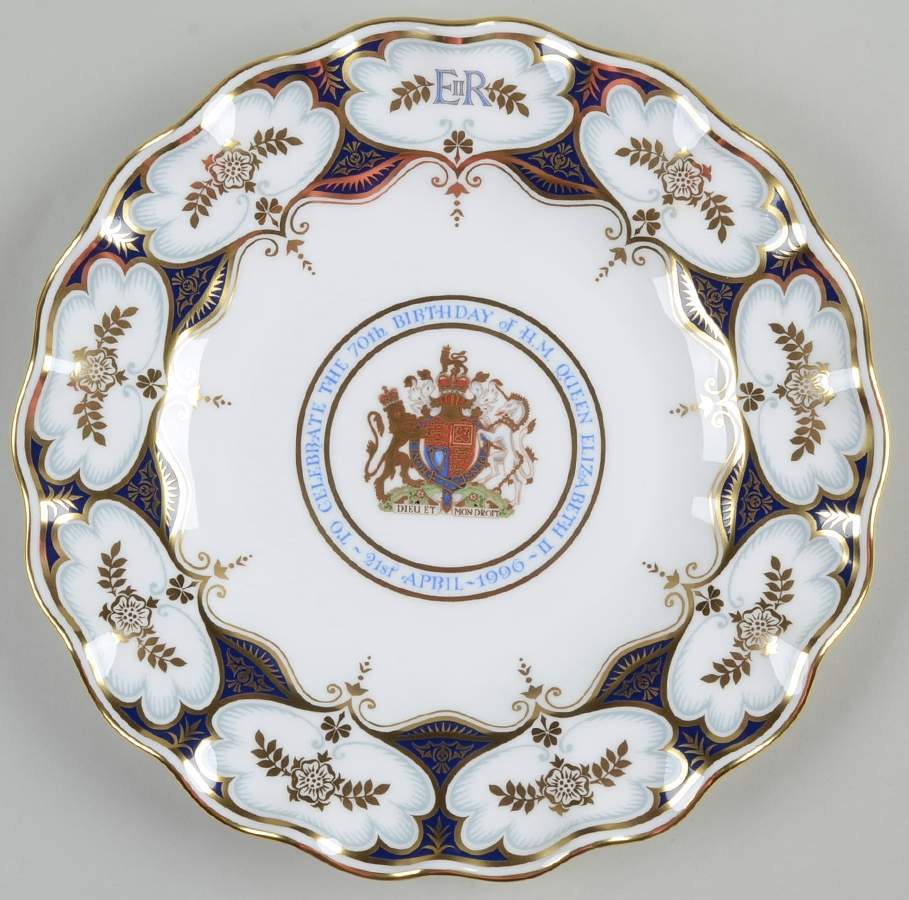 Royalty Commemoratives Elizabeth Ii 70th Birthday Plate - No Box by Royal Crown Derby-1