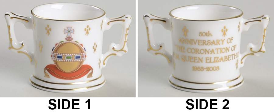Royalty Commemoratives Elizabeth Ii 50th Ann Coronation Loving  - No Box by Royal Crown Derby-1