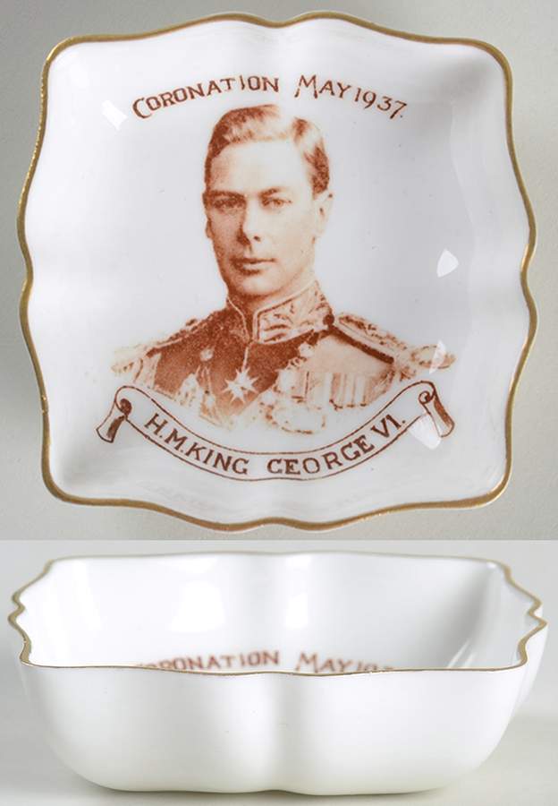 Royalty Commemoratives George Vi Coronation Dish - No Box by Royal Crown Derby-1