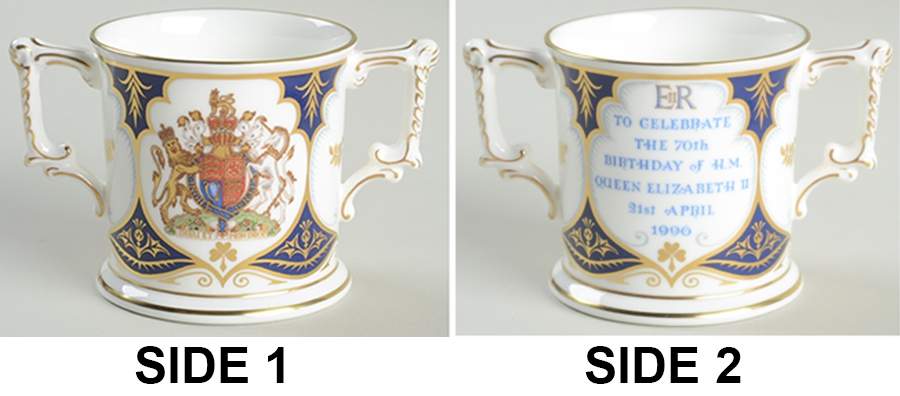 Royalty Commemoratives Elizabeth Ii 70th Birthday Loving Cup - Boxed by Royal Crown Derby-1