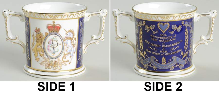 Royalty Commemoratives Elizabeth Ii & Phillip 50th Anniversary - Boxed by Royal Crown Derby-1