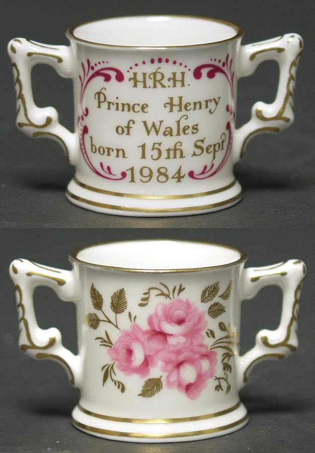 Royalty Commemoratives Prince Henry(Harry)Birth Mini Loving Cup - No Box by Royal Crown Derby-1