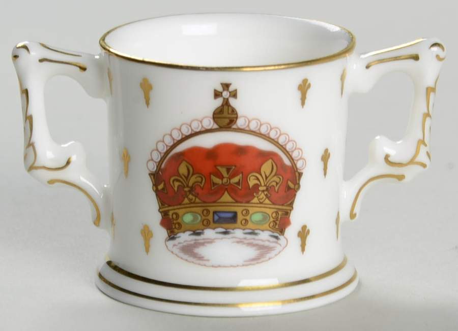 Royalty Commemoratives Queen Mother 90th Birthday-Min Loving Cu - No Box by Royal Crown Derby-1