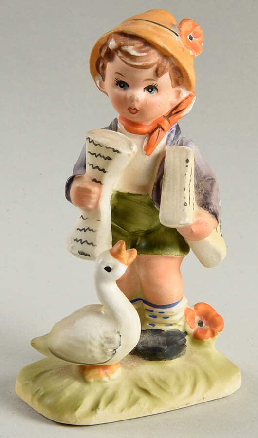 Royal Crown Figurines Boy With Goose - No Box by Royal Crown (Japan)-1