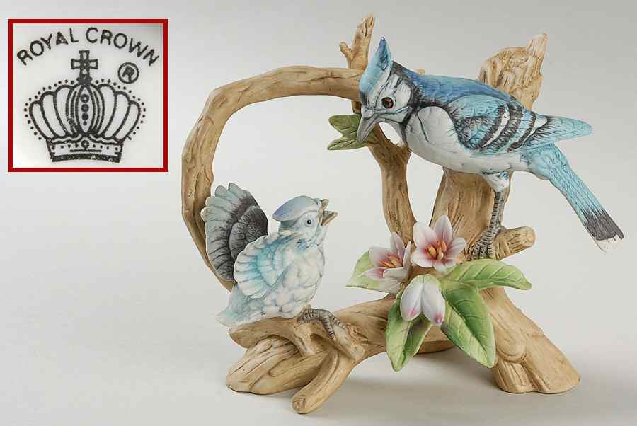 Royal Crown Figurines Blue Jay And Baby - No Box by Royal Crown (Japan)-1