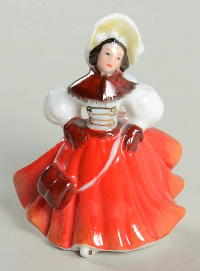 Miniature Ladies Christmas Skater - Boxed by Royal Doulton-1