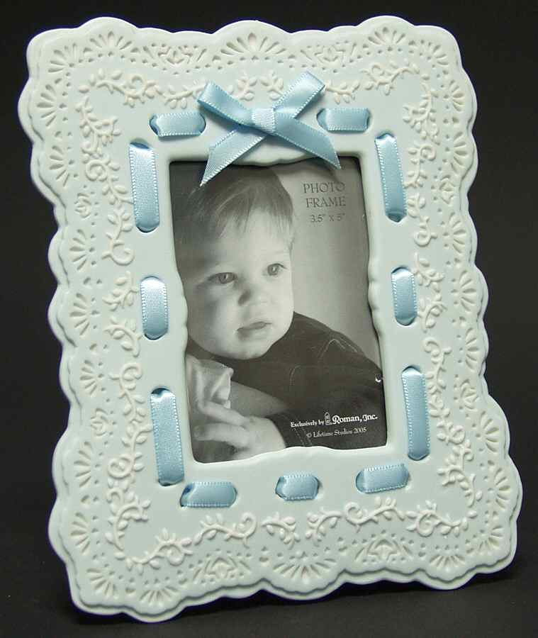 Baby Gifts Boy Lace Ribbon Frame 3.5 X 5 - Boxed by Roman-1