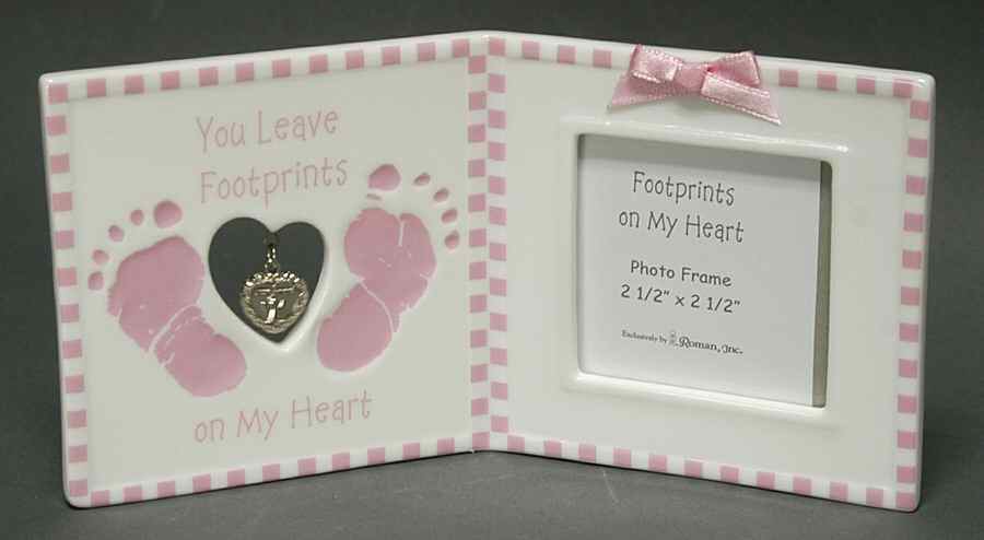 Baby Gifts Footprints-Girl Frame 2.5 X 3.5 - Boxed by Roman-1