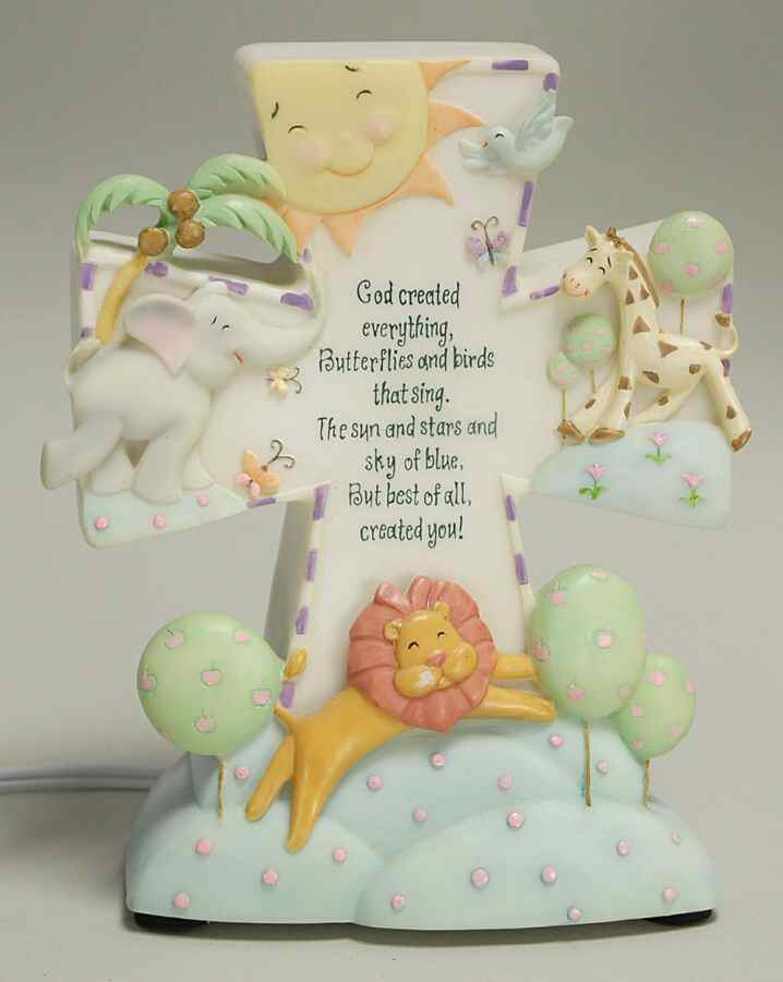 God Created Everything Cross Night Light-Plug In - Boxed by Roman-1