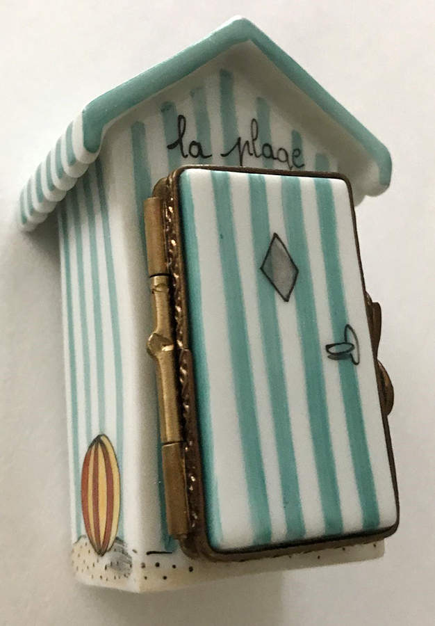 Rochard Limoges Box Beach Bath House-Stripes - No Box by Rochard-1