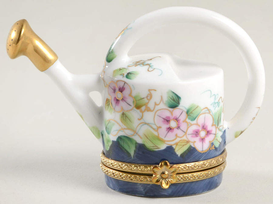 Rochard Limoges Box Watering Can With Pink Flowers - No Box by Rochard-1