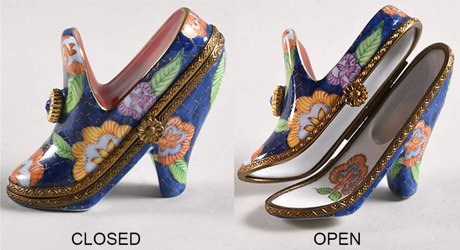 Rochard Limoges Box Blue Jewel Shoe - No Box by Rochard-1