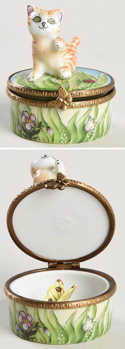 Rochard Limoges Box Cat-Spring Time - No Box by Rochard-1
