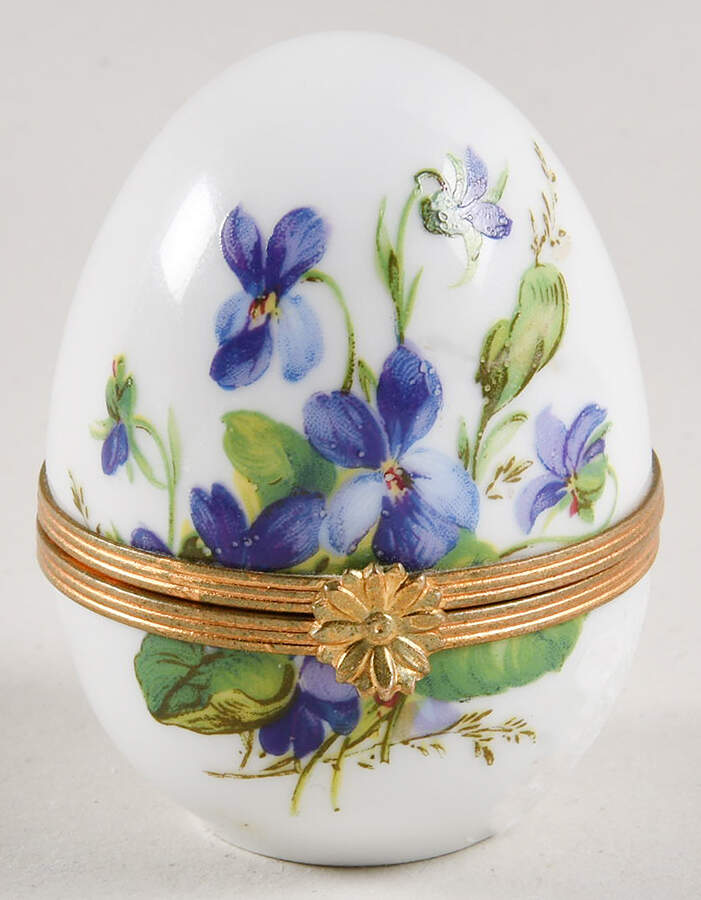 Rochard Limoges Box Egg- Purple Violets - No Box by Rochard-1