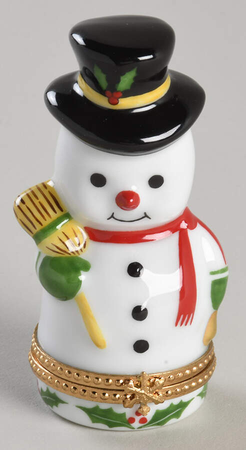 Rochard Limoges Box Snowman - No Box by Rochard-1