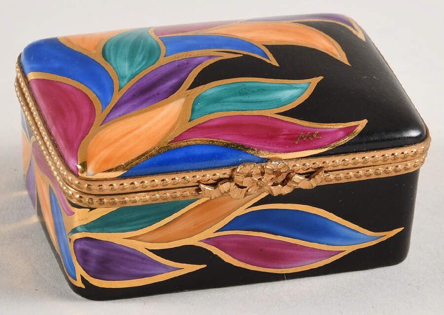 Rochard Limoges Box Multicolor Rectangle Black Box - No Box by Rochard-1