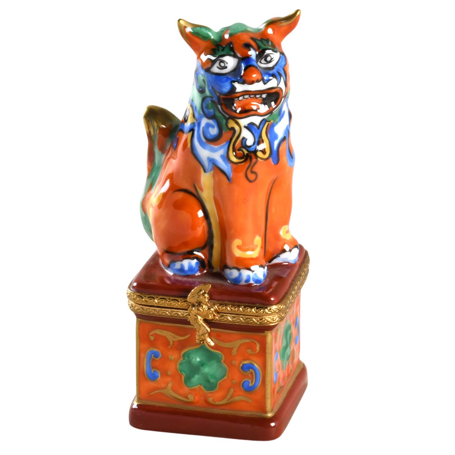 Rochard Limoges Box Orange Chinese Foo Dog  - No Box by Rochard-1