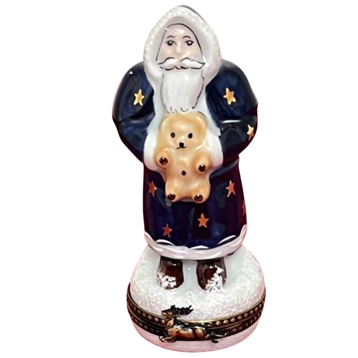 Rochard Limoges Box Father Christmas W/Teddy Bear - Boxed by Rochard-1