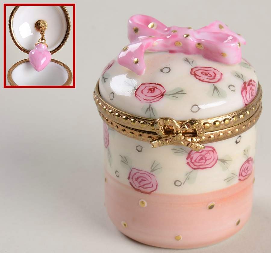 Rochard Limoges Box Round Box With Bow - No Box by Rochard-1