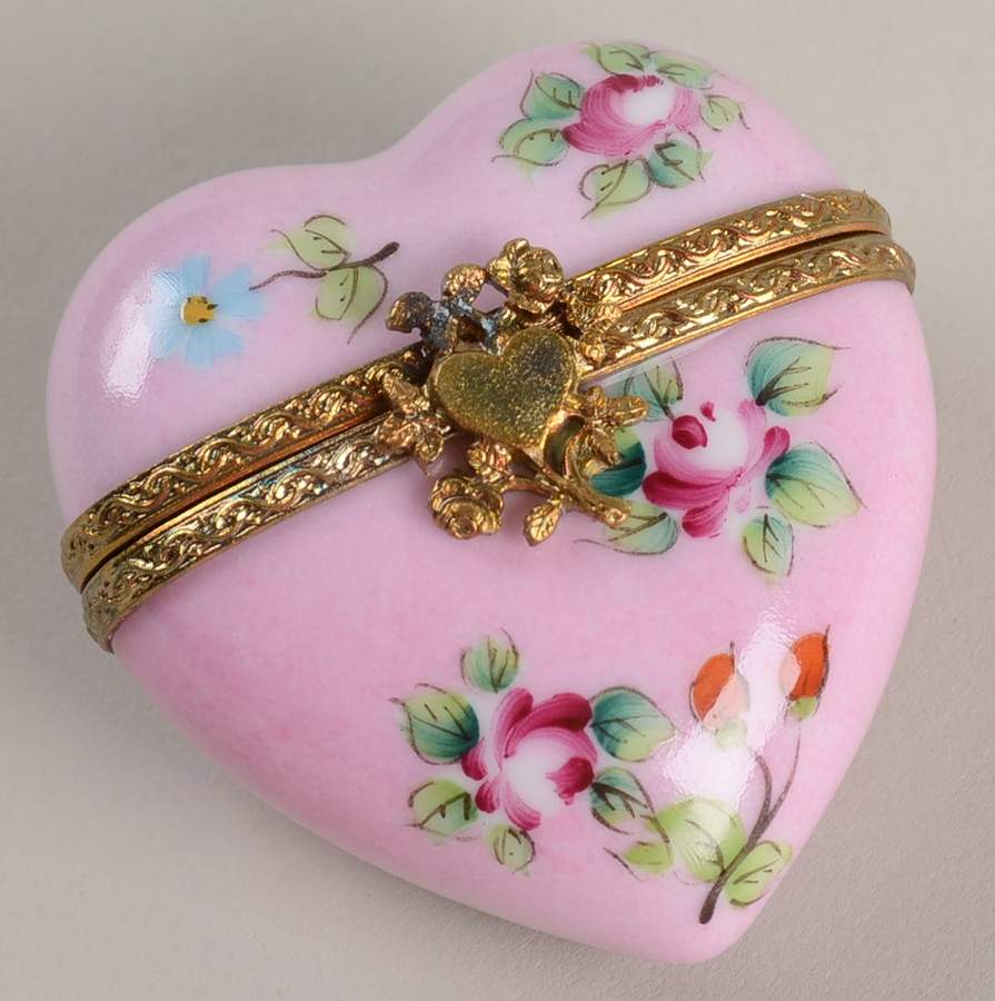 Rochard Limoges Box Pink Heart Box - Boxed by Rochard-1