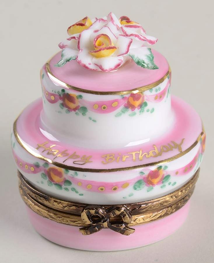 Rochard Limoges Box Happy Birthday Cake With Flowers Box - No Box by Rochard-1
