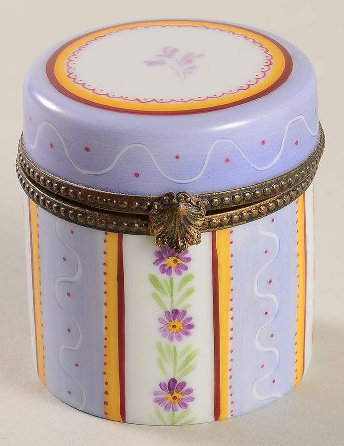 Rochard Limoges Box Floral-Drum Shape - No Box by Rochard-1