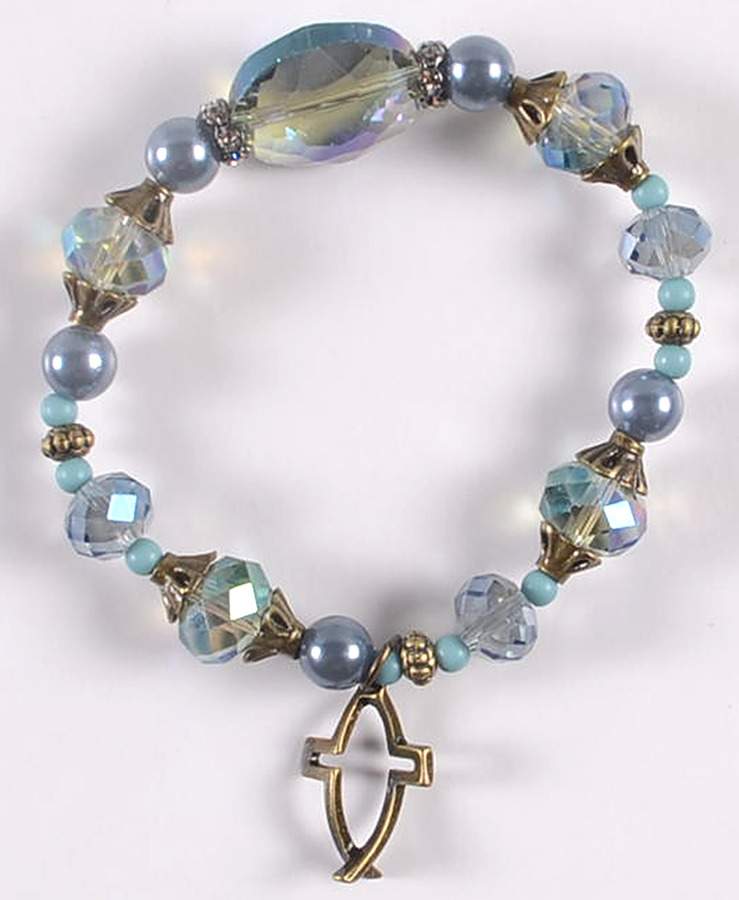 Roman Jewelry Crossfish Bracelet - Blue - Boxed by Roman-1