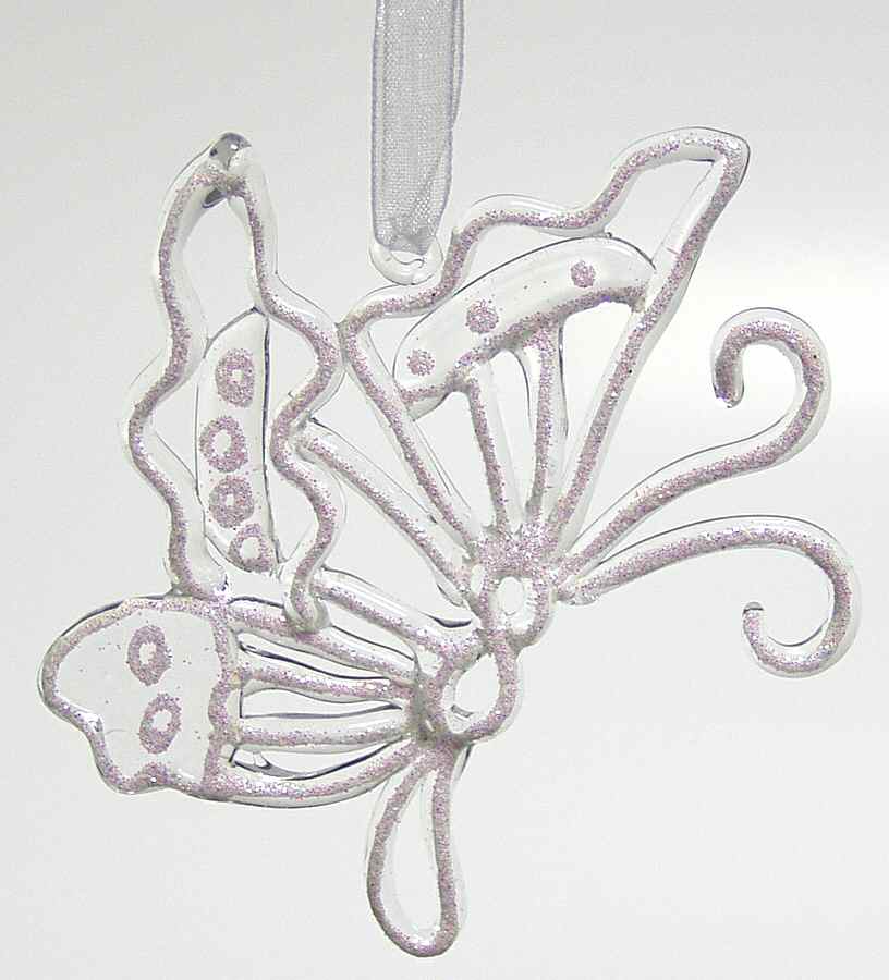Winter Whisper Glass Butterfly Ornament - No Box by Roman-1