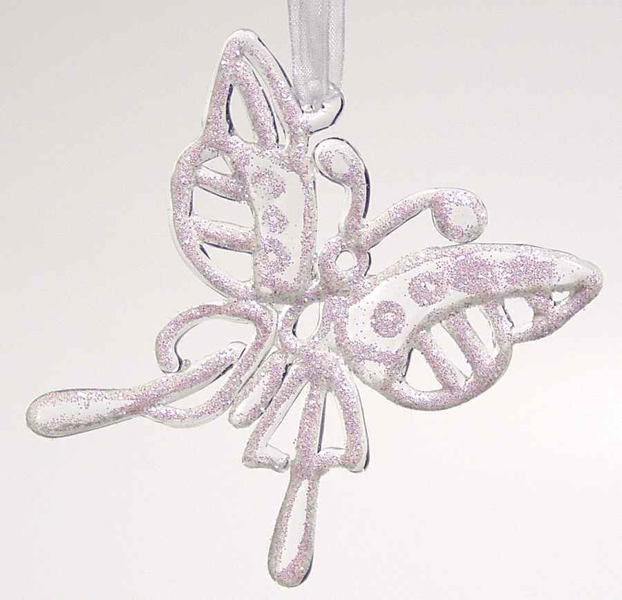 Winter Whisper Glass Butterfly Ornament - No Box by Roman-1