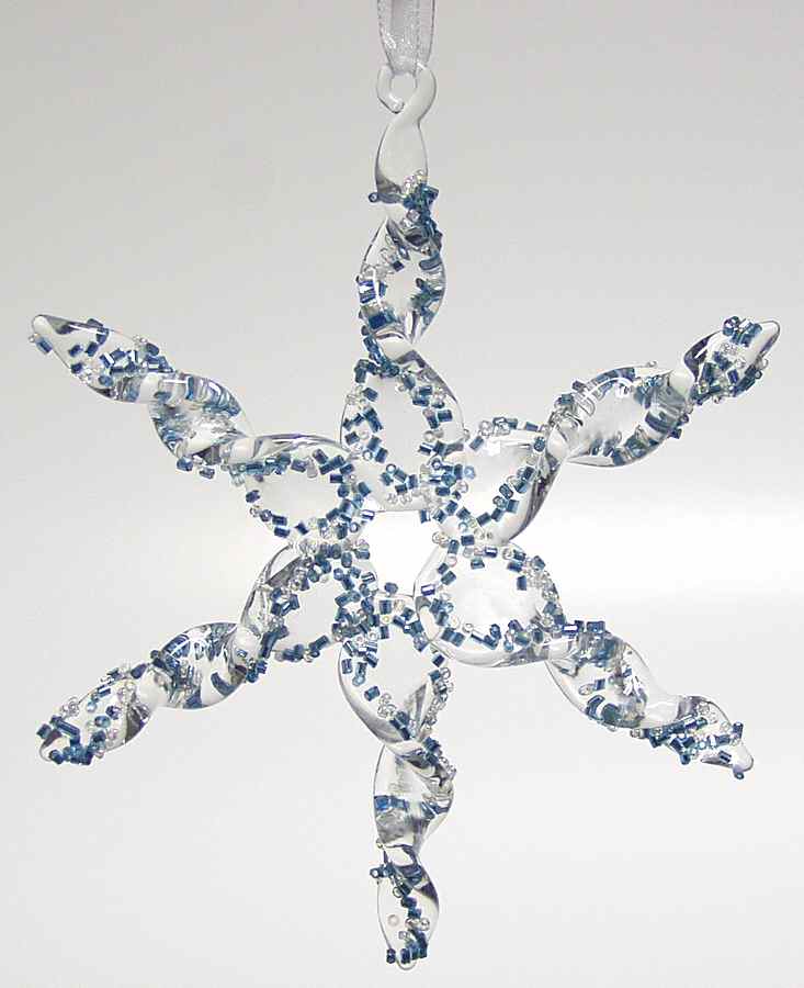 Winter Whisper Glass Snowflake Blue - Boxed by Roman-1